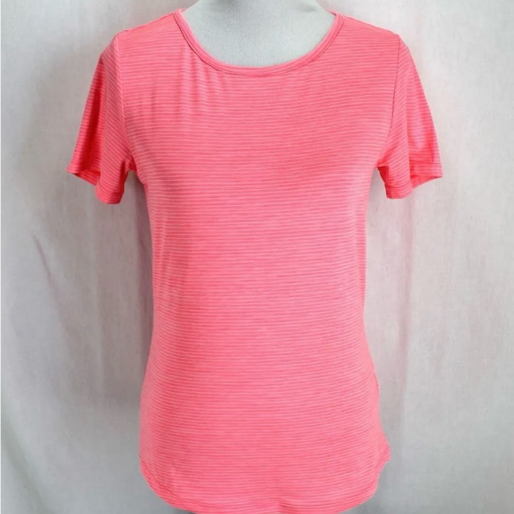 ZYIA Active Lg Pink Striped t shirt